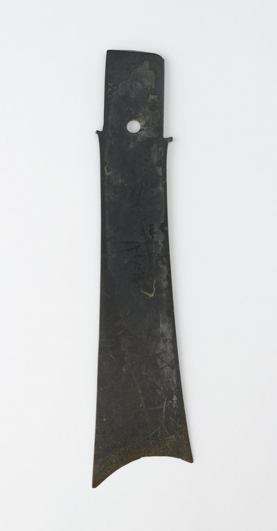 Gaffelmeisel (zhang), Qijia-kultur, ca. 2500-2000 f.Kr. (jade (nefritt)) av Neolithic Period Chinese School