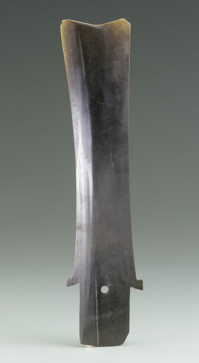 Høstekniv (hu), Qijia-kultur, ca. 2500–2000 f.Kr. (jade) av Neolithic Period Chinese School