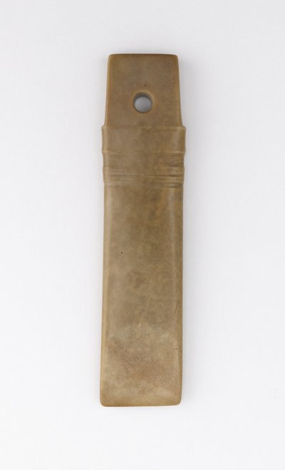 Rett meisel (gui) Qijia-kultur (jade (nefritt)) av Neolithic Period Chinese School