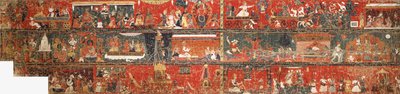Et stort nepalesisk historisk maleri som representerer en versjon av legenden om Red Avalokiteshvara, 1712 av Nepalese School