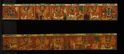 Et par Devimahatmya manuskriptomslag (ugjennomsiktig wc på tre) av Nepalese School