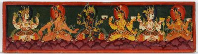 Bokomslag fra et Shaiva-manuskript (ugjennomsiktig wc på tre) av Nepalese School