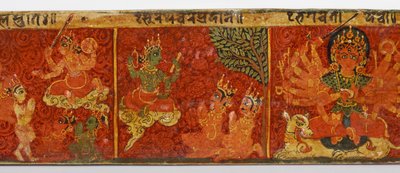 Detalj fra et Devimahatmya-manuskriptomslag (ugjennomsiktig wc på tre) av Nepalese School