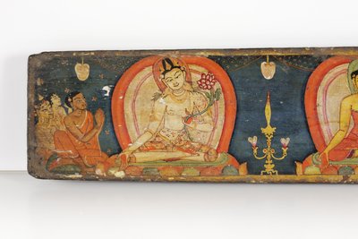 Manuskript av The Five Protections, forside, 1138 (ugjennomsiktig wc og blekk på tre) av Nepalese School