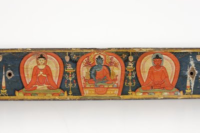 Manuskript av The Five Protections, forside, 1138 (ugjennomsiktig wc og blekk på tre) av Nepalese School