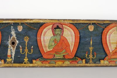 Manuskript av The Five Protections, forside, 1138 (ugjennomsiktig wc og blekk på tre) av Nepalese School