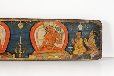 Manuskript av The Five Protections, forside, 1138 (ugjennomsiktig wc og blekk på tre) av Nepalese School