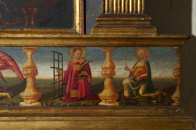 Detalj fra Coronation of the Virgin (tempera på tre) av Neri di Bicci