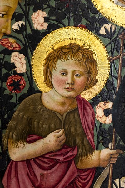 Jomfru Maria, Johannes og to engler som tilber Kristusbarnet av Neri di Bicci