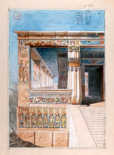 Gammelt egyptisk tempel, 1800-tallet av Nestor l