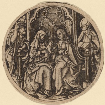 Madonna og barn med de hellige Christopher og Erasmus av Netherlandish 15th Century