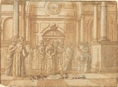 Kristus og kvinnen tatt i utroskap av Netherlandish 16th Century