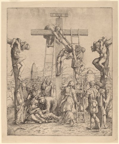 Nedstigningen fra korset av Netherlandish 16th Century after Andrea Mantegna