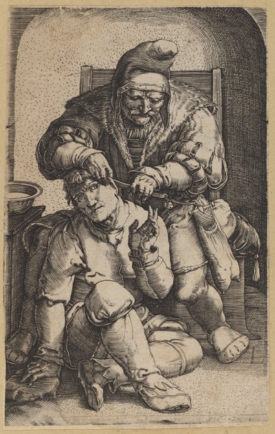 Kirurgen [omvendt kopi] av Netherlandish 16th Century, after Lucas van Leyden