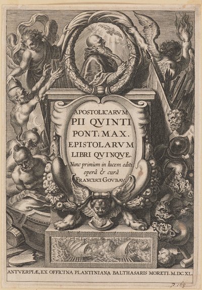 Tittelside for Apostolicarvm PII Qvinti Pont. Maks... av Netherlandish 17th Century after Sir Peter Paul Rubens