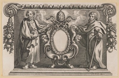 Vignette for en bok dedikert til pave Urban VII av Netherlandish 17th Century after Sir Peter Paul Rubens