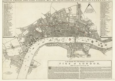 Et ekte pourtraict med en kort beskrivelse av den beklagelige brannen i London, Befallen the 12 av Netherlandish School