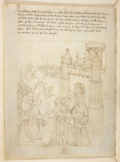 Bomull Julius E. IV, art. 6, 'Beauchamp Pageants', ca. 1483 (blekk på vellum) av Netherlandish School