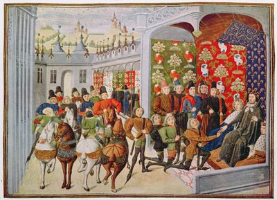 Harl 4380 f.40 Kong Charles VI av Frankrike tar imot de engelske utsendingene, fra 