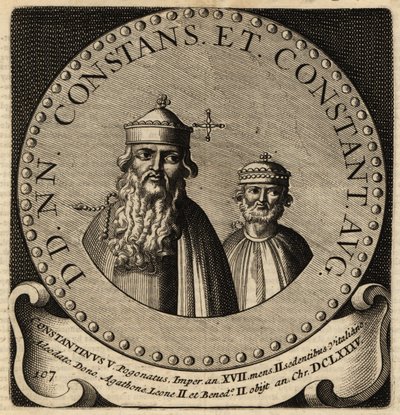 Portrett av bysantinske keisere Constans II og Constantine IV. av Netherlandish School