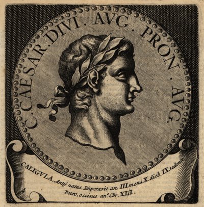Portrett av den romerske keiseren Caligula. av Netherlandish School