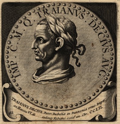 Portrett av den romerske keiseren Decius. av Netherlandish School