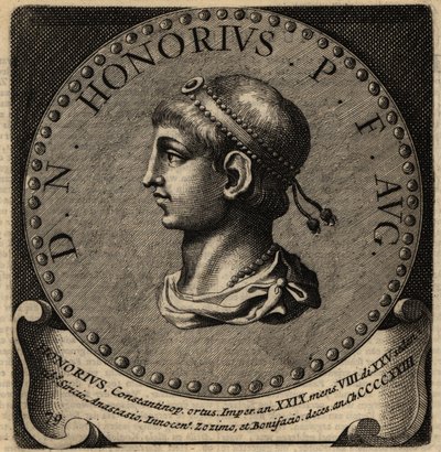 Portrett av den romerske keiseren Honorius. av Netherlandish School