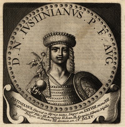 Portrett av den romerske keiseren Justinian I. av Netherlandish School