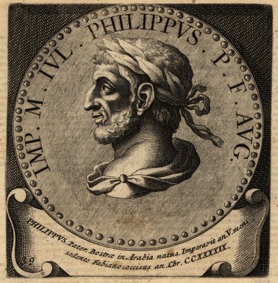 Portrett av den romerske keiseren Filip den araber. av Netherlandish School