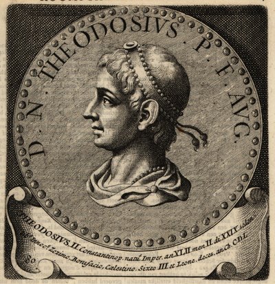 Portrett av den romerske keiseren Theodosius II. av Netherlandish School