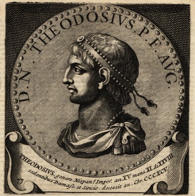 Portrett av den romerske keiseren Theodosius I. av Netherlandish School