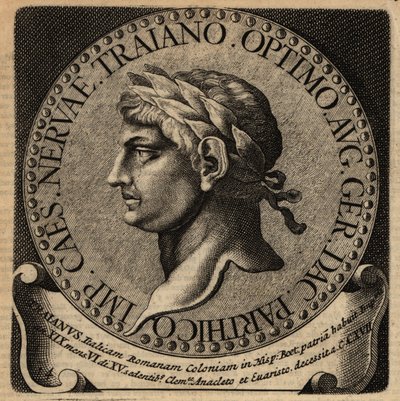 Portrett av den romerske keiseren Trajan. av Netherlandish School