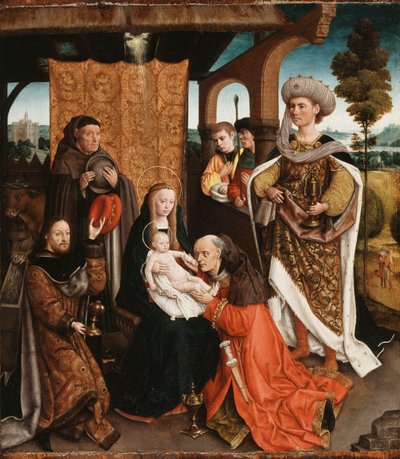 Tilbedelsen av magiene, av Netherlandish School