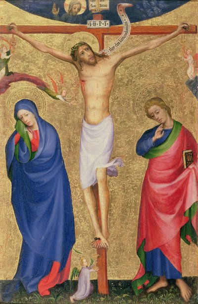 Korsfestelsen, fra en sammenleggbar altertavle, ca. 1400 (tempera og bladgull på panel) av Netherlandish School