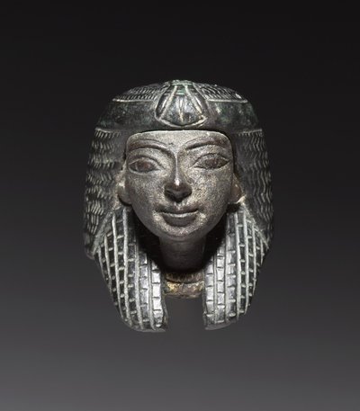 Bronse Mount fra en "Shawabty Bundle": Hode, sent 18. til 19. dynasti, ca. 1336-1256 f.Kr. av New Kingdom Egyptian
