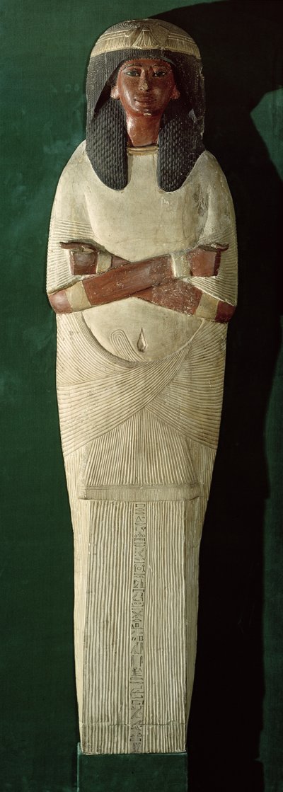 Lokkpanel av Piays Mummy, ca. 1279-1213 f.Kr. (malt tre, stukkatur) av New Kingdom Egyptian