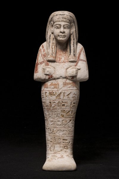 Ushabti for en kvinne kalt Wia, Ramesside Period (kalkstein) av New Kingdom Egyptian