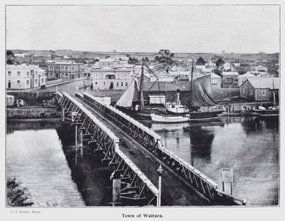 New Plymouth, New Zealand: Town of Waitara (s/hvitt bilde) av New Zealand Photographer
