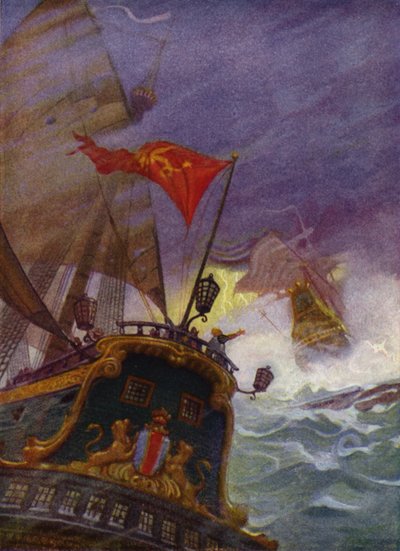 Illustrasjon for Westward Ho! av Charles Kingsley (farge litho) av Newell Convers (after) Wyeth