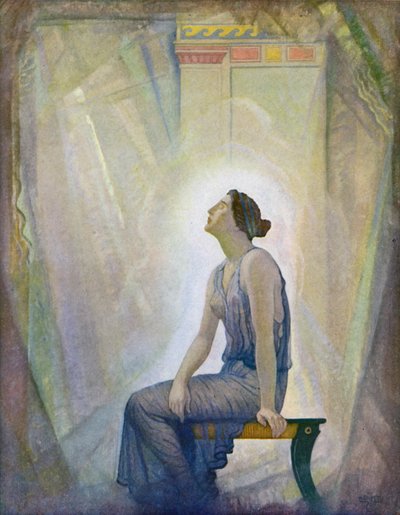 Odyssey: The mourning Penelope (farge litho) av Newell Convers (after) Wyeth