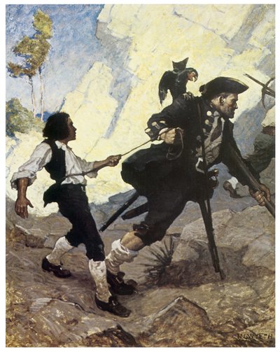 Illustrasjon av 1911 av Newell Convers Wyeth (1882-1945) for romanen "L