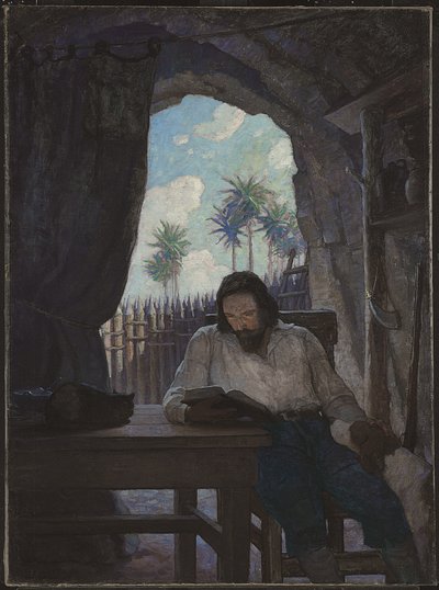 Om morgenen tok jeg Bibelen; og fra Det nye testamente begynte jeg... av Newell Convers Wyeth