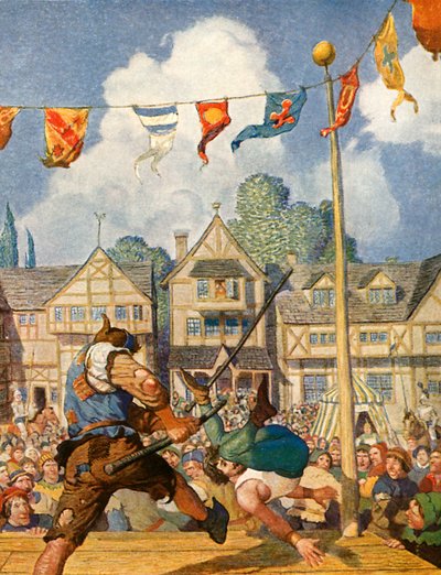 Lille John beseirer Eric av Lincoln av Newell Convers Wyeth