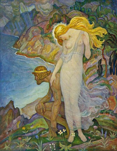 Odysseus og Calypso av Newell Convers Wyeth