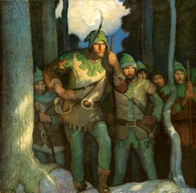 Robin Hood og hans Merry Outlaws av Newell Convers Wyeth