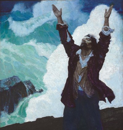 Robinson Crusoe: Forside av Newell Convers Wyeth
