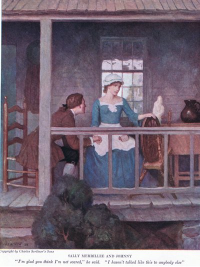 Sally Merrillee og Johnny: Jeg er glad du tror jeg ikke er redd, sa han. Jeg har ikke snakket slik til noen andre, 1928 av Newell Convers Wyeth