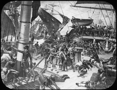 Dekket til HMS Victory, 1805 av Newton and Co