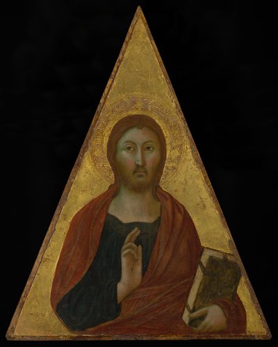 Christ Blessing, ca 1340 (tempera og bladgull på panel) av Niccolò di Segna