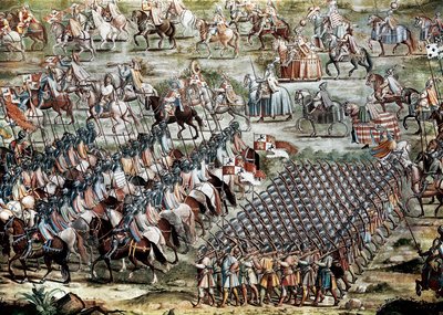 Slaget ved Higueruela 1/07/1431 mot hæren til Johannes II av Castilla (1405-1454) og Mohammed IX. av Niccolo (and workshop) Granello